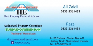 Al-Hassan Estate , One of the Best Estate Real Estate in North Nazimabad, DHA karachi